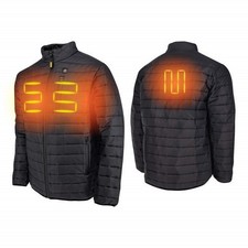 DEWALT Mens Standard Lightweight Puffer Heated Jacket Kit Black Large