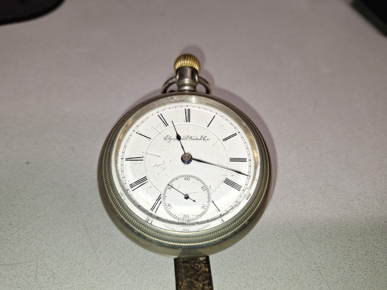Elgin B.W. Raymond Pocket Watch Silver Case 17 Jewels Manual Roman Numeral Dial