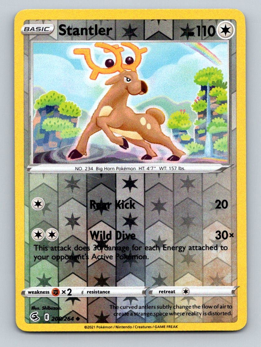 Stantler 208/264 Uncommon Fusion Strike Pokemon Reverse Holo NM