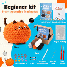 4 Pcs Crochet Kit for Beginners Crochet Starter Kits for Adults and Kids Grea...
