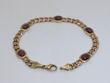 333 Gold 8K Gelbgold 10,05 g Armband 19 cm Armkette Rubin Panzerkette A109