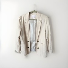 Halston Heritage Light Beige linen Blazer XL