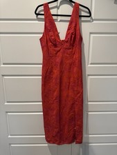 NWT Forever 21 Red and Purple Embroidered Floral Print Tropical Womens Sz Medium