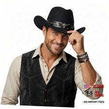 Cowboy Hat for Men Women, Western Cowboy Hats with Large Black longhorn Bull