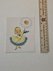 Vintage Greeting Card 'Hi!' Daisy Flower Girl — photo 3