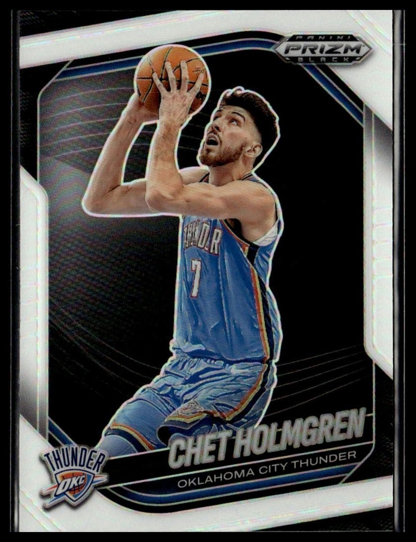 2024-25 Panini Prizm Black 173 Chet Holmgren OKC Thunder White 153