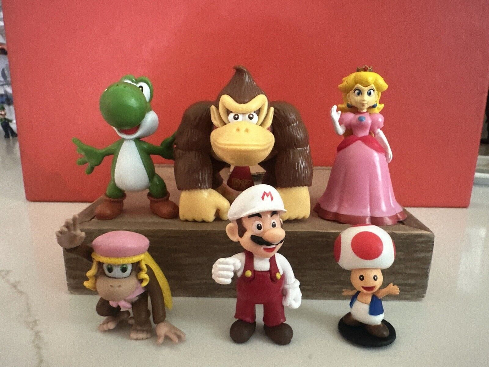 Popco Super Mario Series 1 Set of 6 Mini Party Figures Mario, Peach, Toad,  Luigi, Yoshi Donkey Kong