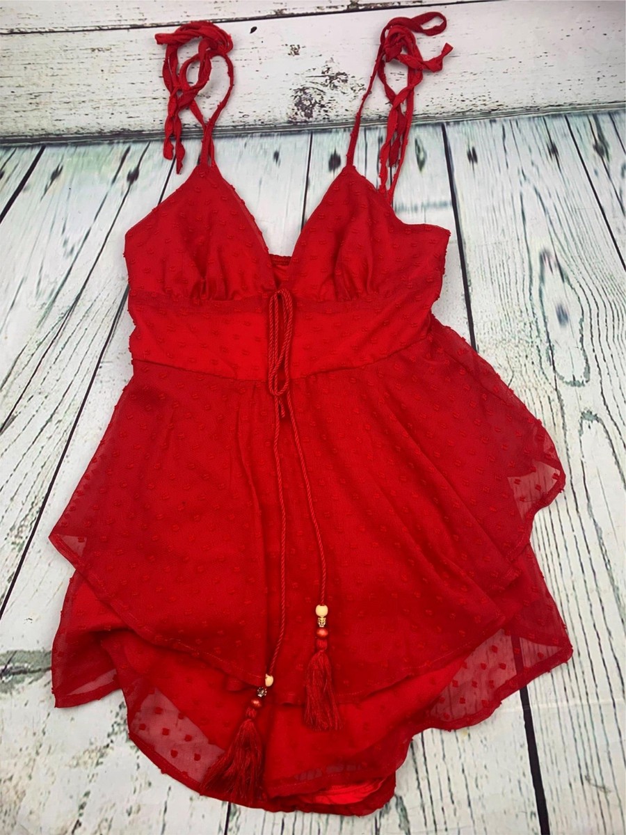 chinese dress ladies Gingham Blooming Beauty Mini Romper Dress - Red and Black, Small | Hazel and Olive main image 1