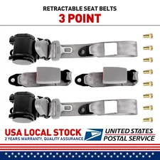 2pcs Universal 3 Point Retractable Auto Car Seat Belt Lap Shoulder Adjustable