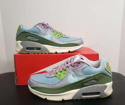 NIKE AIR MAX 90 SE1 BLUE COPA WOLF GREY DQ4016-400 NEW SIZE 6Y WMNS 7.5 NO LID 