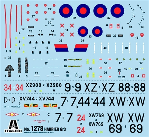 Kit modelo 1/72 Harrier GR.3 ""Malvinas"" británico V/STOL Italeri 1278 - Imagen 7 de 14