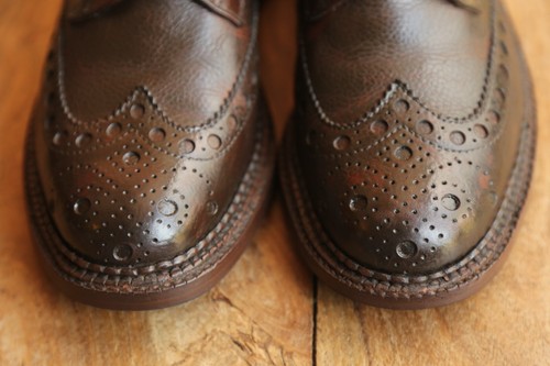 Botas Derby Brogue Grenson Triple Welt Cuero Marrón Tostado Zapatos Para Hombre UK 7 G US 8 - Imagen 8 de 12