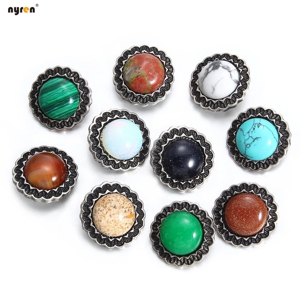 9 dijes a presión turquesa con botón a presión de 18 mm multicolor para joyería a presión 1251 Foto 4 de 4