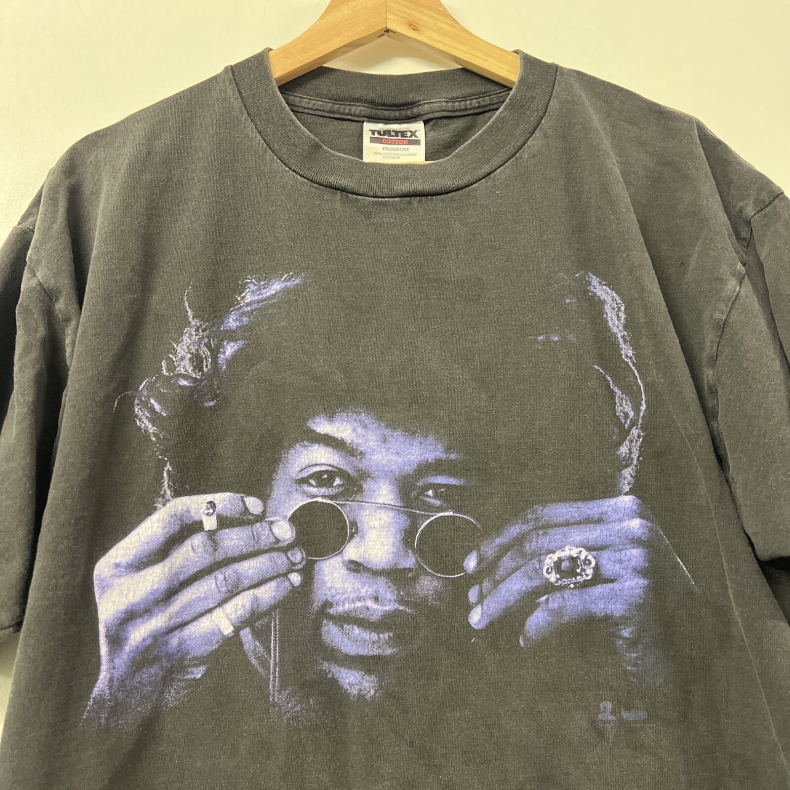 Rare 90s Jimi Hendrix Purple Haze Vintage Band T Shirt L Fade Rock Tour Band 70s