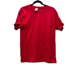 Hanes Adult Med Red Tee Shirt Short Sleeve Crew Neck