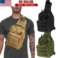 Outdoor Tactical Sling Bag Military MOLLE Crossbody Pack Chest Shoulder Backpack