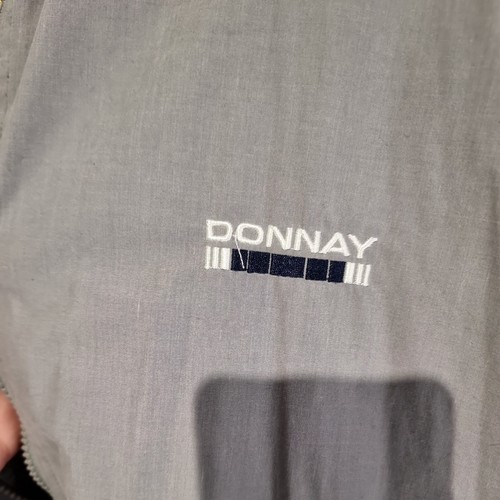 Chaqueta cortavientos vintage DONNAY con capucha - Camiseta deportiva gris para hombre - Grande - Imagen 9 de 13