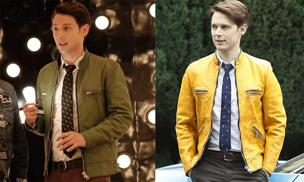 ALTRA Giacca di pelle fatta a mano Dirk delicatamente detective Samuel Barnett controllare altre opzioni