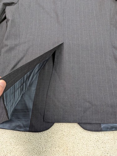 Nordstrom Suit Mens 42R 34x31 Gray Pinstripe Wool Vintage 2 Piece Made in USA - Picture 9 of 23