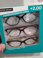 Design Optics By FG Women's Full Frame Reading Glasses Kiersey/Square-3 Pk +2.00