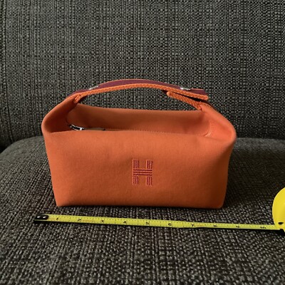 Hermes Bride-A-Brac Travel Case Toile PM Orange