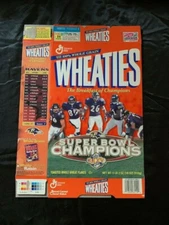 WHEATIES BALTIMORE RAVENS SUPER BOWL CHAMPIONS XXXV BOX FLAT NO CEREAL EMPTY