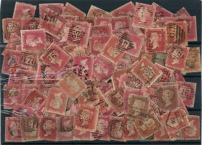 GB QV PENNY REDS 150 stamps FAULTS BUT SOME INTERESTING POSTMARKS incl ...