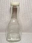 Glass Milk Bottle FARMLAND DAIRY Vintage Square One Qt Lid Embossed 19 0 98 CL2