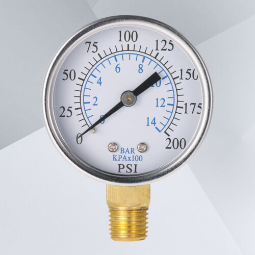 0-200 Psi 0-14 Bar Compressor Compressed Air Pressure Gauge NPT Pressure Gauge - Picture 1 of 11