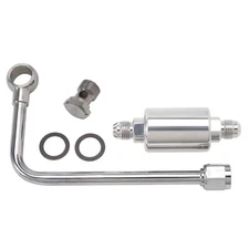 Single Feed Fuel Line #8131 Chrome With Polished Filter
