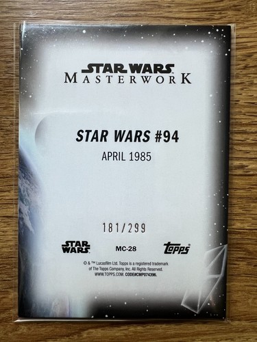 2024 Topps Star Wars Masterwork Marvel Comic Cover 181/299 + #CC-3 Boba Fett - Picture 2 of 2