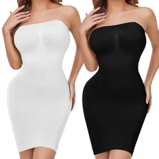 Women Underwear Shapewear Slimmer Skirt Comfort Slip Strapless Full Body Shaper