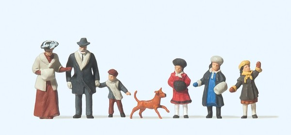 Preiser Figurensatz 1:87 Winterliche Passanten Um 1900 Exklusiv Serie H0 12184-image