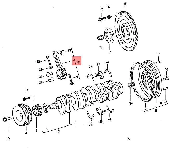 Genuine Volkswagen Set Connecting Rods NOS Audi 100 quattro 4000 5000 035198401C - Изображение 2 из 2
