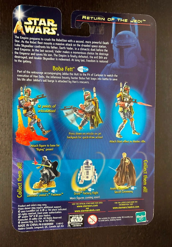 Figura de acción Star Wars Boba Fett Pit of Carkoon (2003) -- En tarjeta Foto 2 de 2