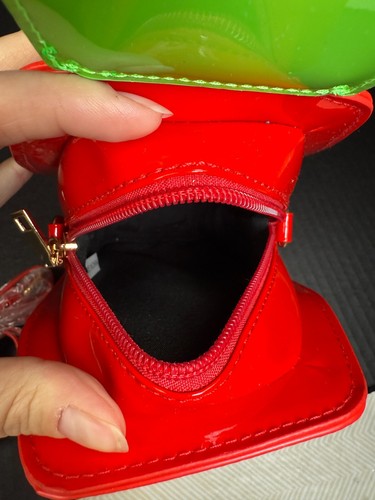 Sriracha Red Hot Sauce Rooster Crossbody Purse Zipper Strap Shiny New *READ - Picture 4 of 13
