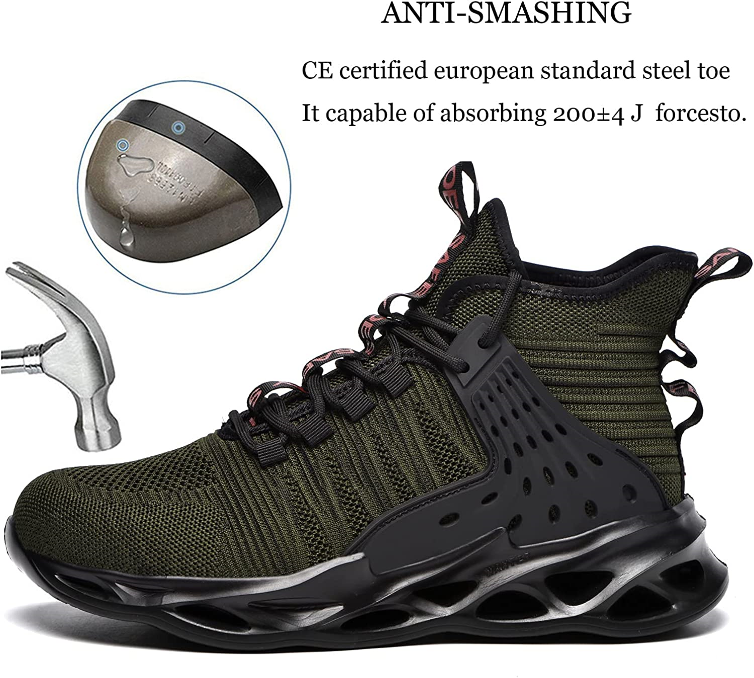 Arillwe Steel Toe Work Safety Boots for 