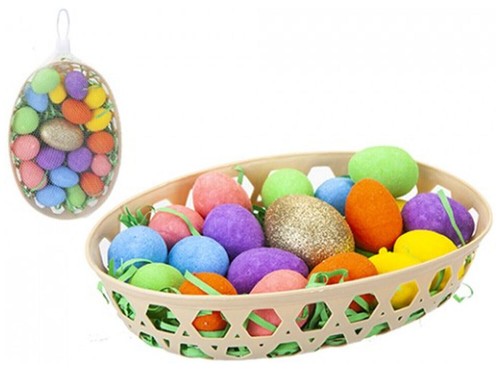 Easter Egg Craft Set Glittered Eggs & Grass Nest, Bonnet Basket Home Party Decor - Picture 36 of 101