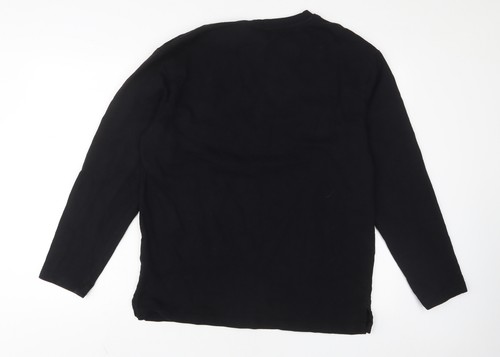 SPAO Mens Black Cotton Pullover Sweatshirt Size L - Picture 2 of 10