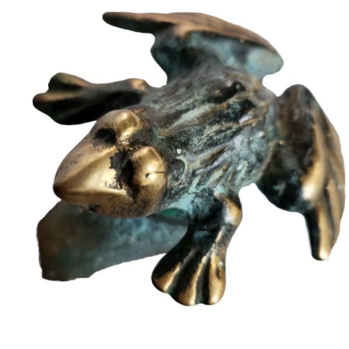 Flora & Fauna Brass Faucet Hose Bibb Leaping Garden Frog Outdoor Spigot