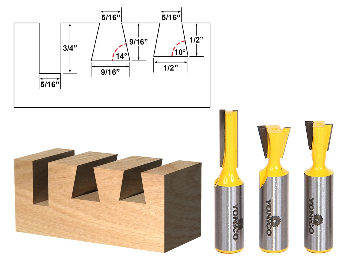Dovetail cheap bit set