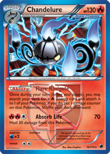 1x Chandelure 16/116 RARE BW Plasma Freeze Pokemon TCG Card NM