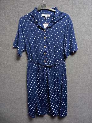 Tee-Kleid Emily Rose gepunktet marine Größe UK 18 DH014 WW 03