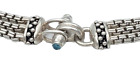 Rare Michael Dawkins Sterling Industrial Square Link Bracelet Blue Topaz 34.6g!
