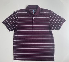 PGA Tour Airflux Purple Striped Polo Golf Shirt Men's XL Performance Wicking