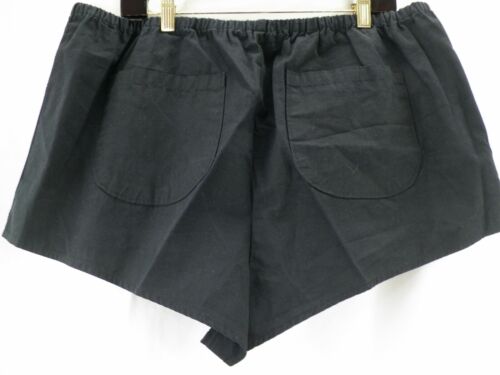 By Anthropologie Women's Black Linen Tap Shorts Size XL Pull On Resort Travel - Picture 3 of 6