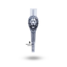 Pipa con punta de boca de humo tabaco cachimba filtro cachimba Lion Jungle King plata 925