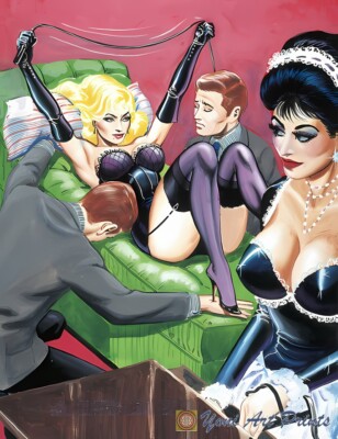 Vintage Fetisch-Kunst von Eric Stanton: Domina-Spiel - digital verbesserter Druck