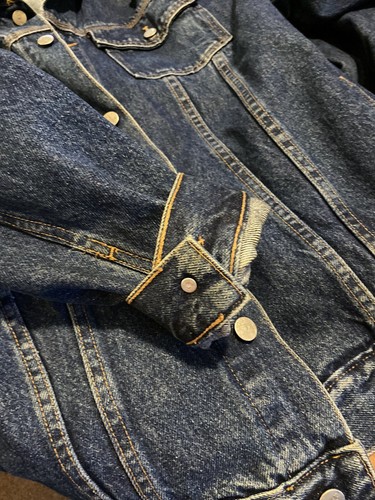 Vintage CXS1 Denim Trucker Blue Jean Jacket Coat Men’s Large Button 100% Cotton - Picture 3 of 12