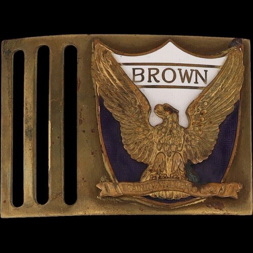 Antique California Brown Military Academy Uniform Cadet 50s Vintage Belt Buckle - Picture 3 of 5